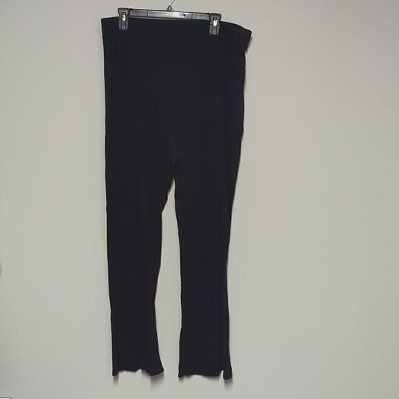 Riley & Rae Black Ribbed Wide Leg Leggings - Picture 1 of 5